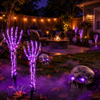 Halloween Skeleton Hands & Skull LED Yard Stakes