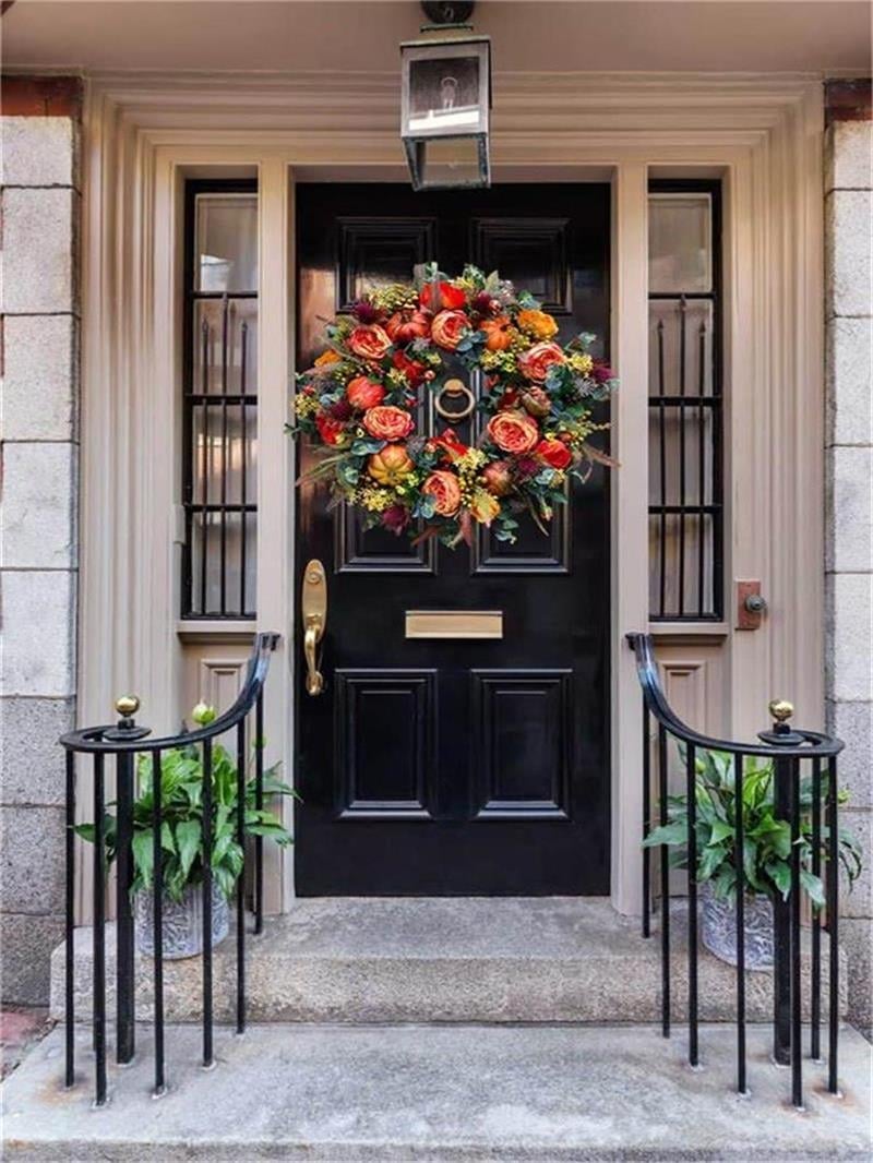 💖Fall Peony And Pumpkin Wreath - Year Round Wreath