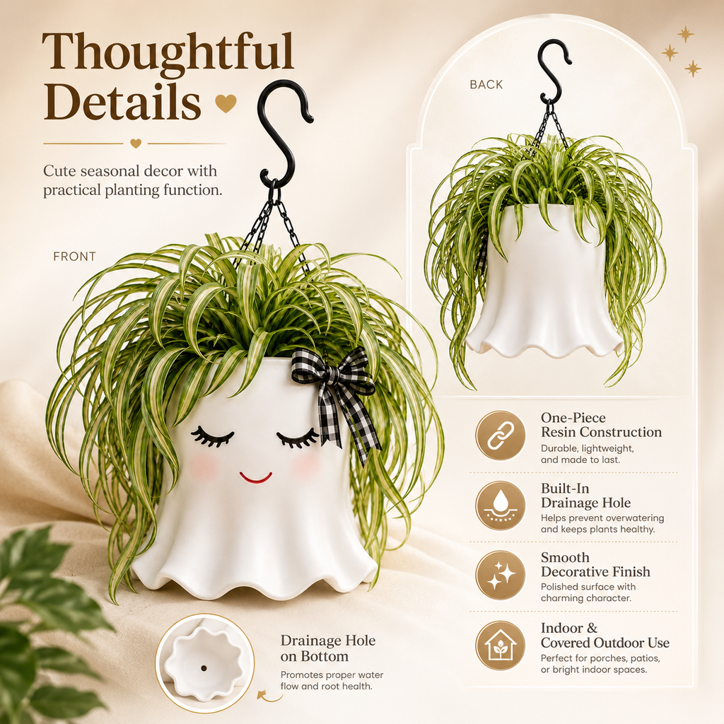 Cute Ghost Hanging Planter