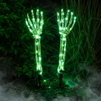 Halloween Skeleton Hands & Skull LED Yard Stakes