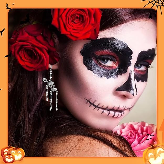 🎃💀2-Pack Halloween Punk Gothic Skull Earrings