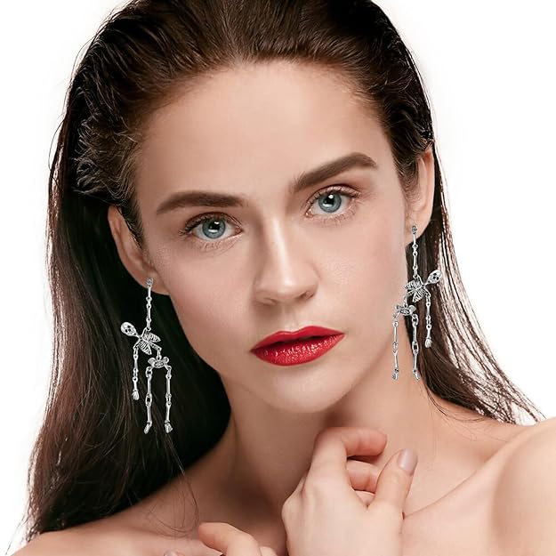 🎃💀2-Pack Halloween Punk Gothic Skull Earrings