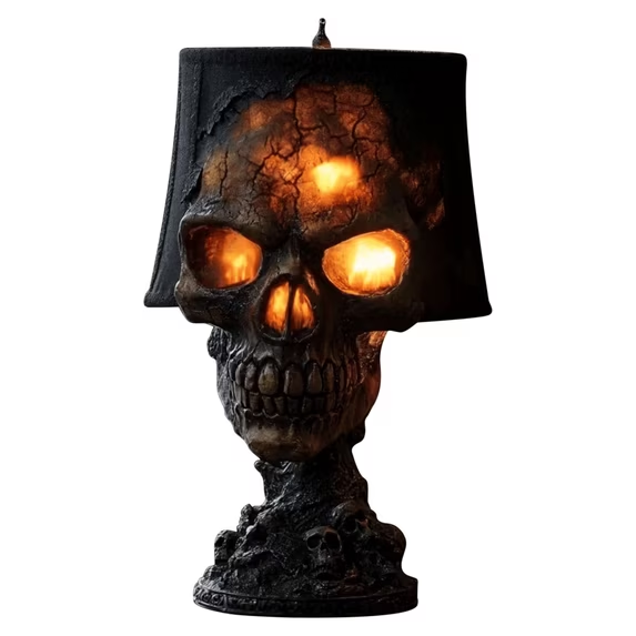 SPOOKY RESIN SKULL LED LAMP