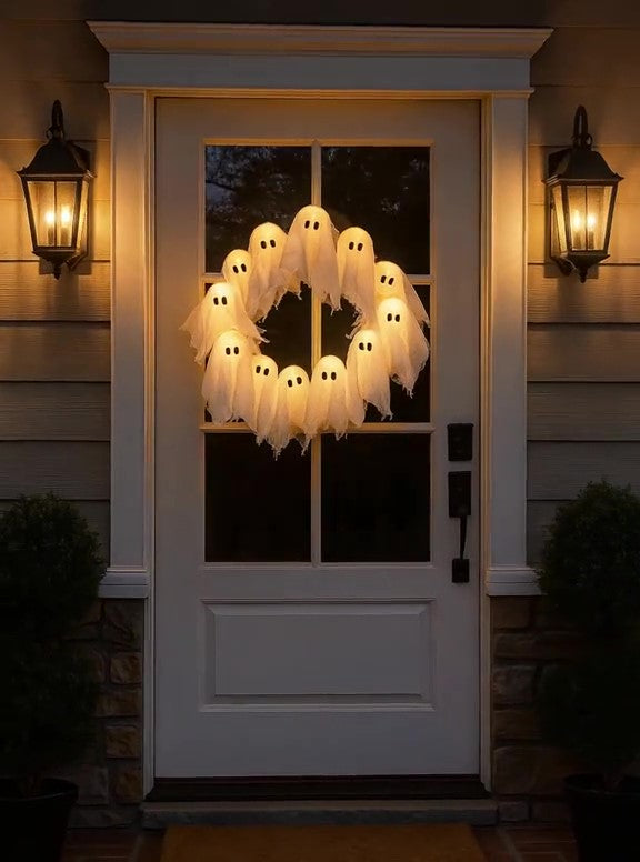 👻Halloween Glowing Ghost Wreath
