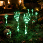 Halloween Skeleton Hands & Skull LED Yard Stakes