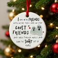 Cute Ghost Bestie Sea Glass Ornament