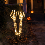 Halloween Skeleton Hands & Skull LED Yard Stakes