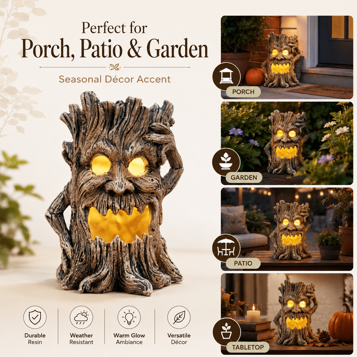 Spooky Tree Stump Halloween Decoration