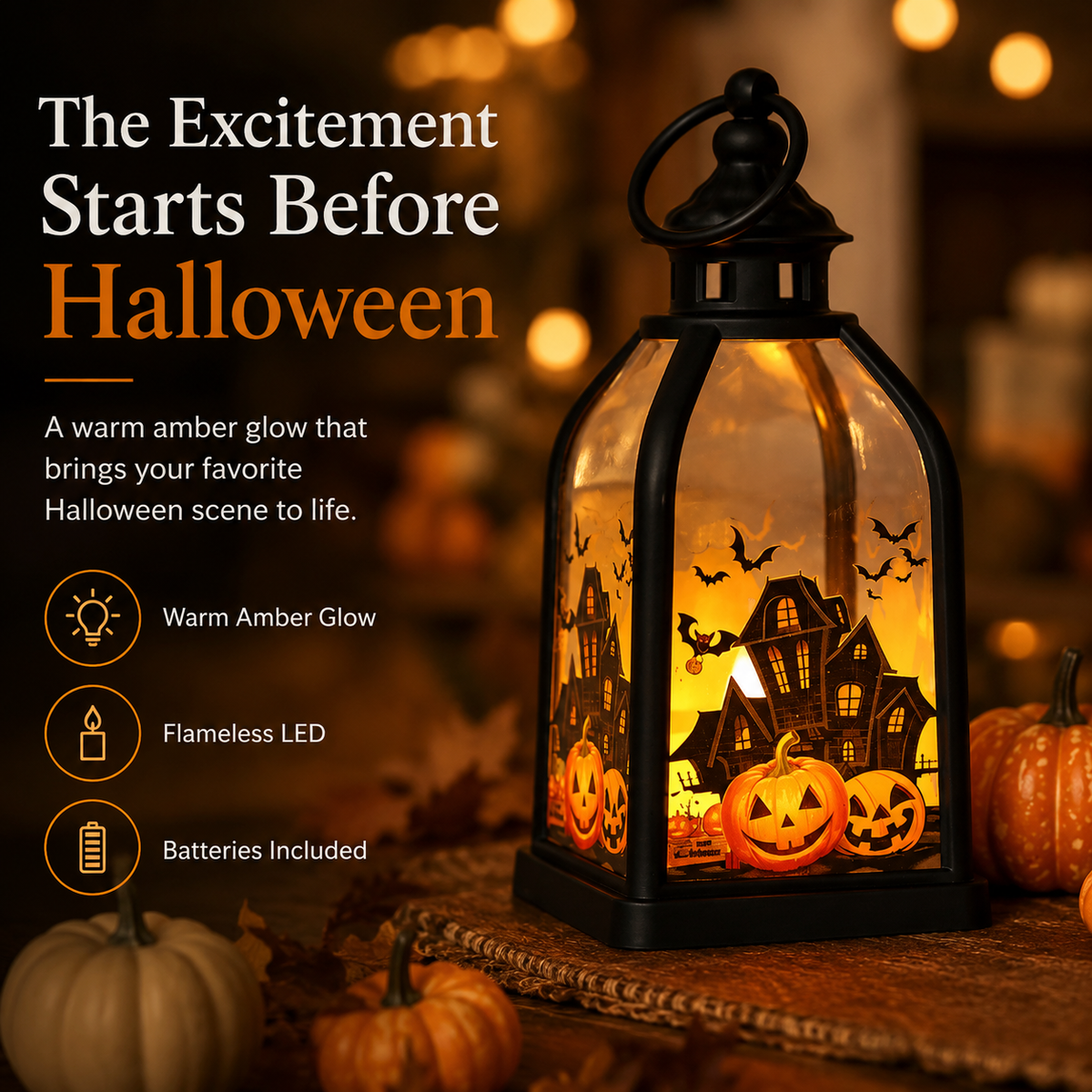 Lighted Halloween Story Lantern