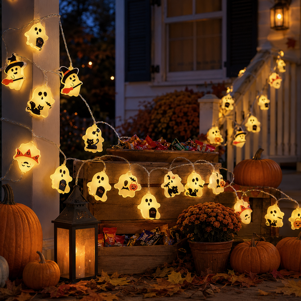 Cute Halloween Ghost String Lights