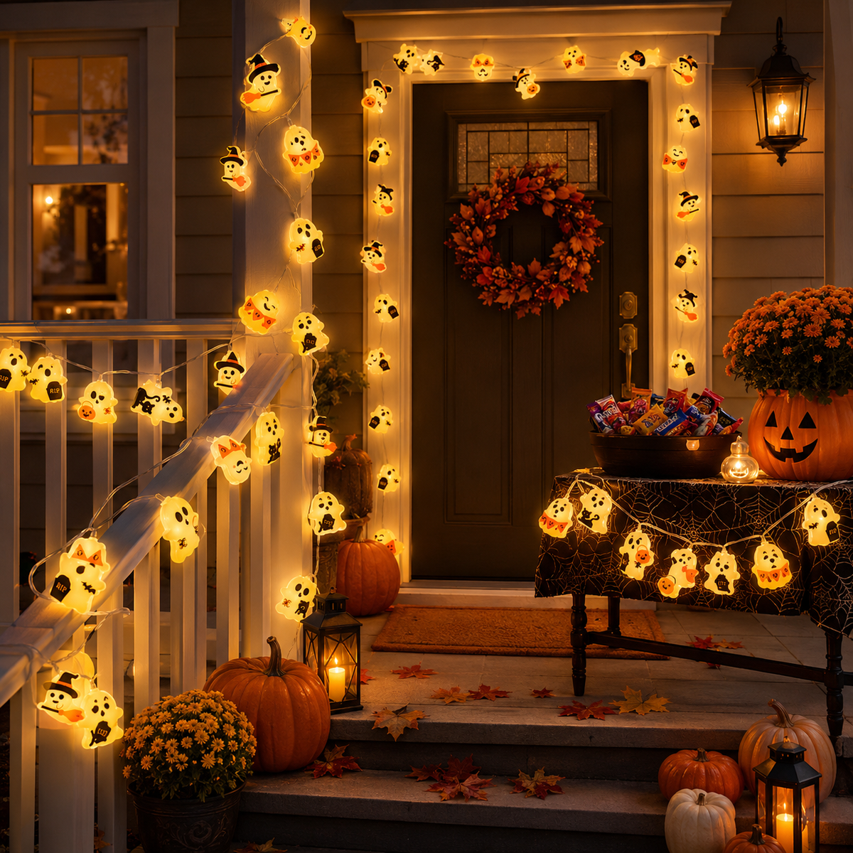Cute Halloween Ghost String Lights