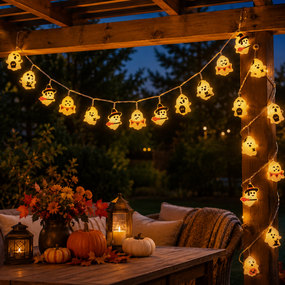 Cute Halloween Ghost String Lights
