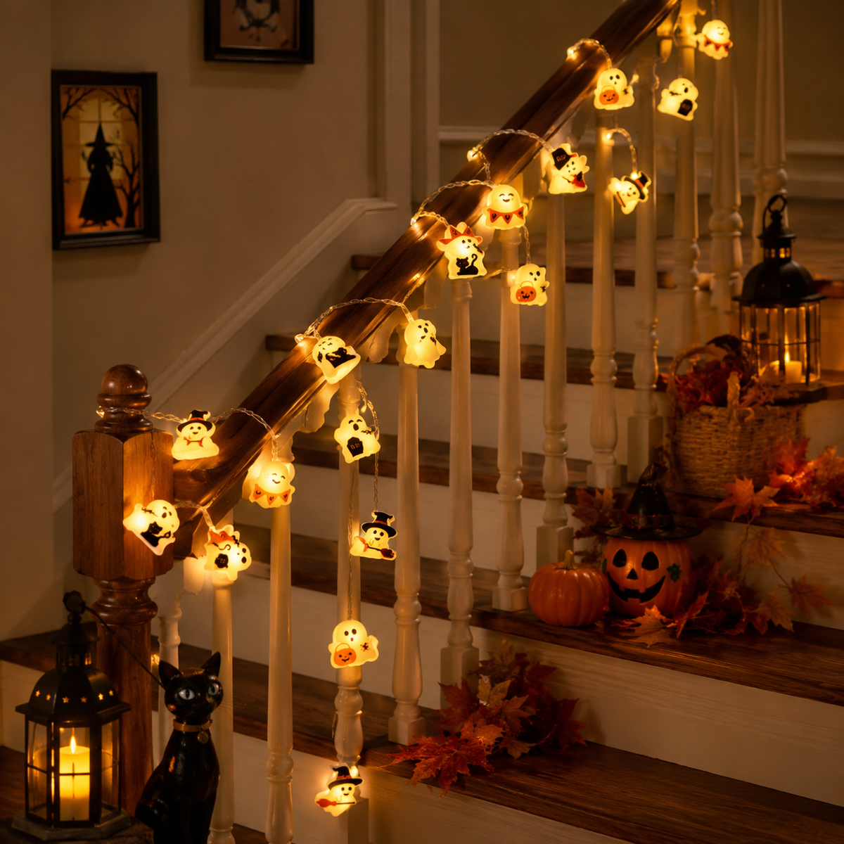 Cute Halloween Ghost String Lights