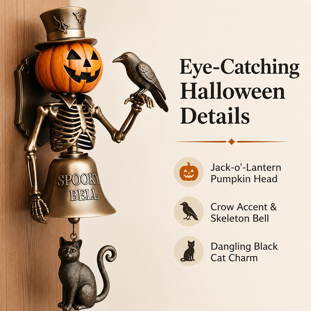 Halloween Pumpkin Skeleton Door Bell