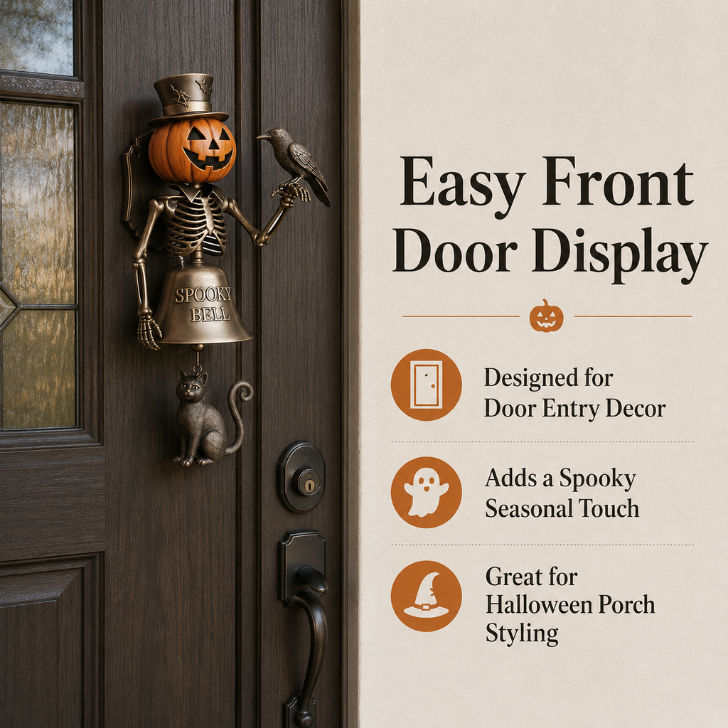 Halloween Pumpkin Skeleton Door Bell