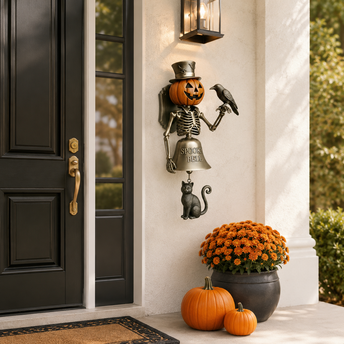 Halloween Pumpkin Skeleton Door Bell