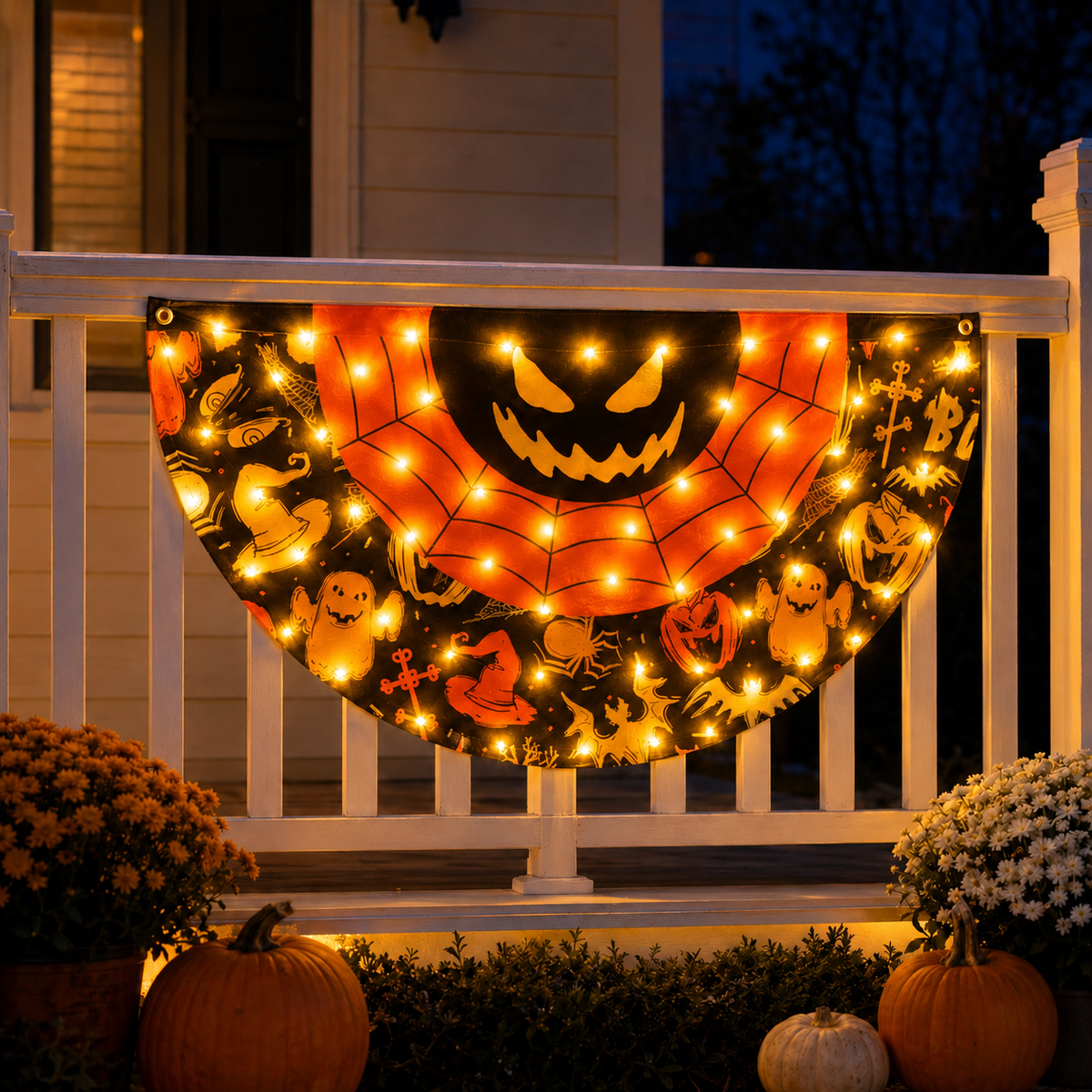 Lighted Halloween Fan Banner