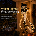 Halloween Hanging Windsock with Warm String Lights