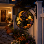 Solar Lighted Halloween Cat Hanging Decor