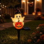 Solar Ghost Pumpkin Stake Light