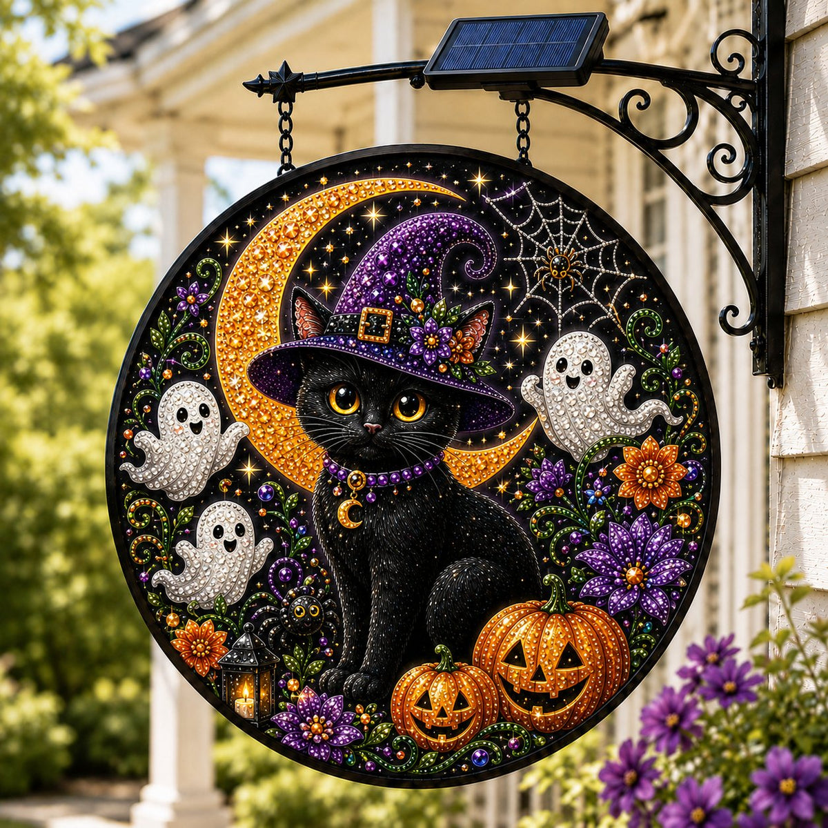 ƒ Solar Halloween LED Hanging Sign Light