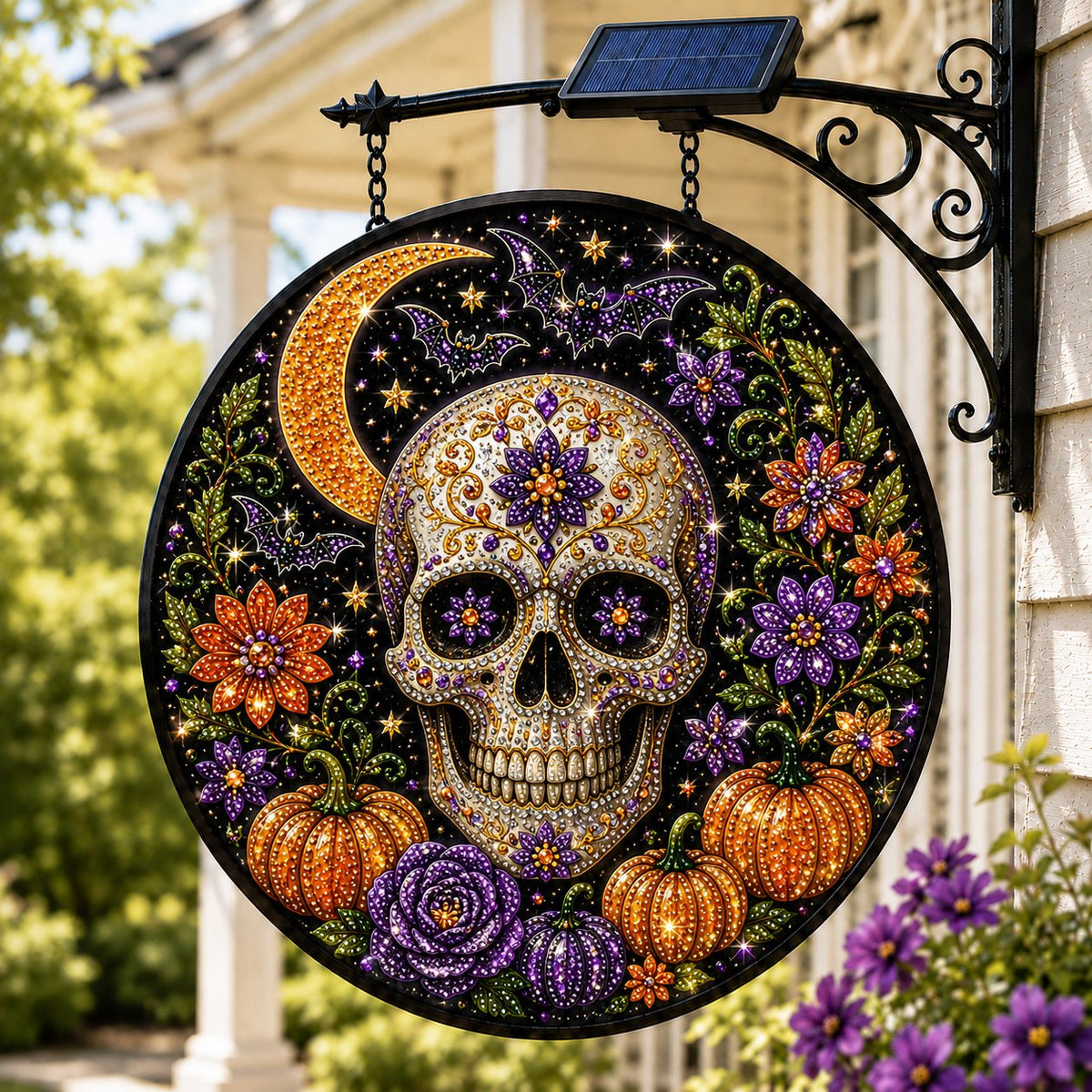 ƒ Solar Halloween LED Hanging Sign Light