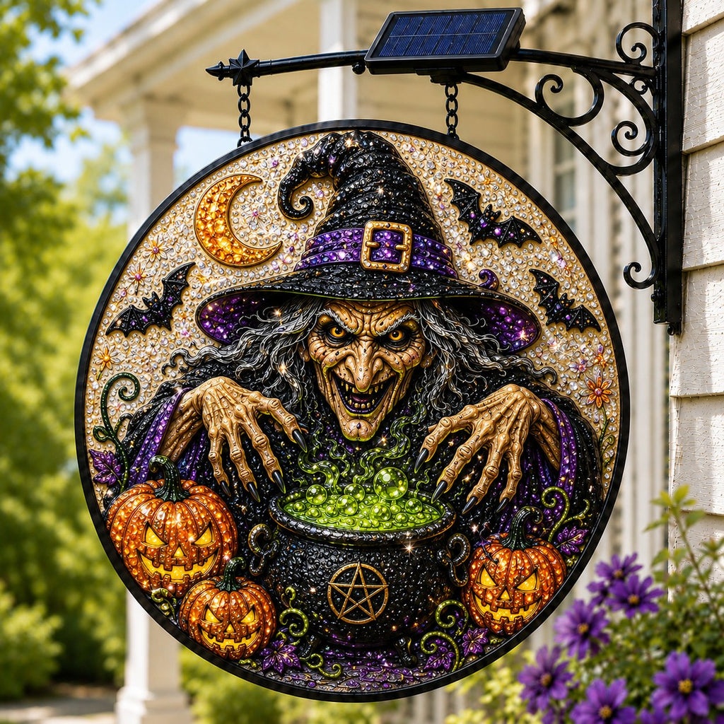 ƒ Solar Halloween LED Hanging Sign Light