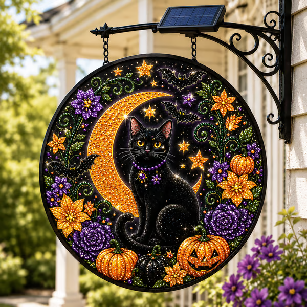 ƒ Solar Halloween LED Hanging Sign Light