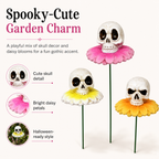 3pcs/Lot Gothic Dark Skull And Flower Figurine