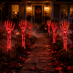 Halloween Skeleton Hands & Skull LED Yard Stakes