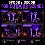 Halloween Skeleton Hands & Skull LED Yard Stakes