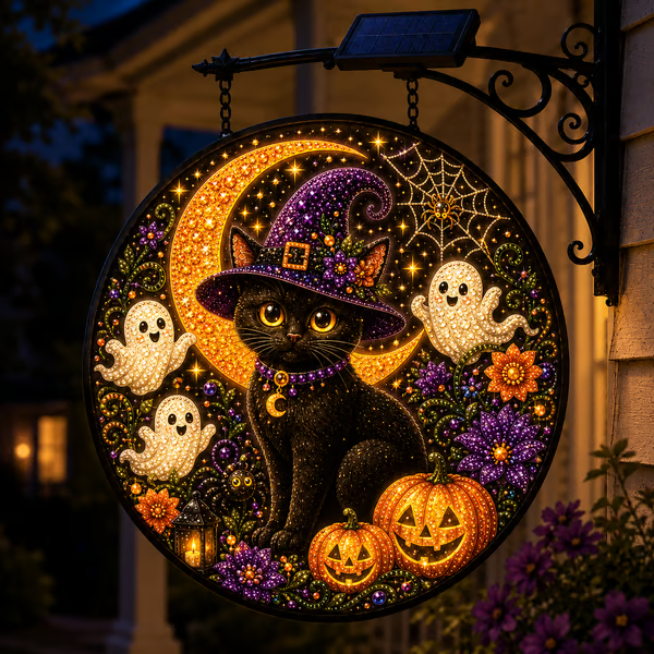 ƒ Solar Halloween LED Hanging Sign Light